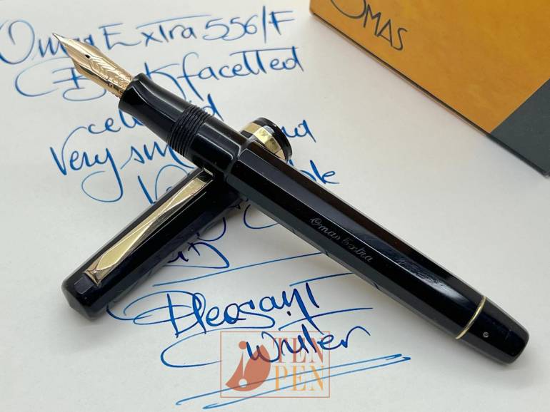 OMAS EXTRA 556/F BLACK CELLULOID - F NIB - FLEXIBLE | Tenpen - By